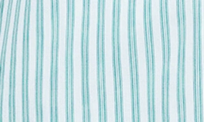 Petite Plume Emerald Ticking Stripe Cotton Twill Pajamas In Green