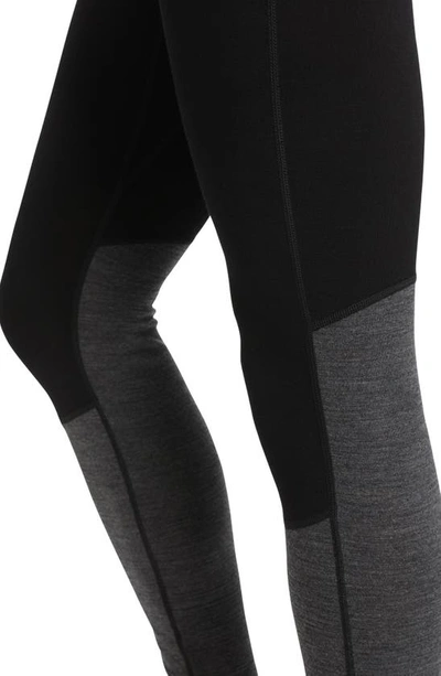 Shop Icebreaker 200 Zoneknit™ Merino Wool Thermal Leggings In Black/ Jet Heather/ Cb