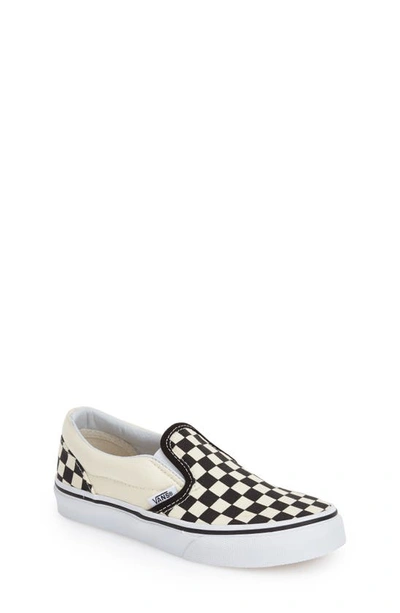 Shop Vans Kids' Classic Checker Slip-on In Checkerboard/ White/ Black