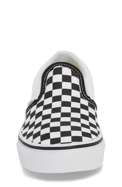 Shop Vans Kids' Classic Checker Slip-on In Black/ True White