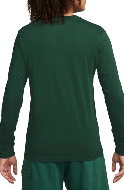 Shop Nike Sportswear Club Long Sleeve T-shirt In Fir