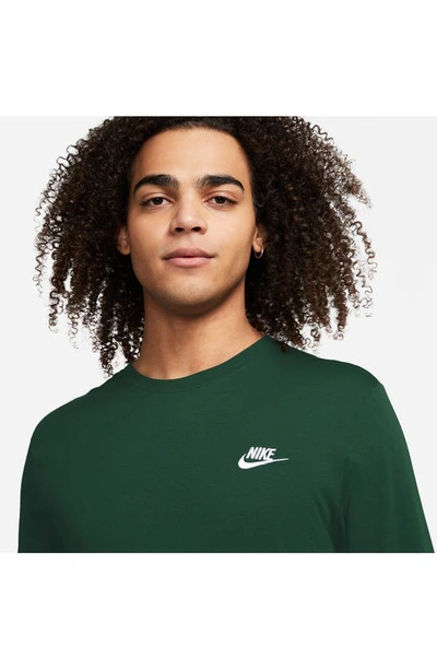 Shop Nike Sportswear Club Long Sleeve T-shirt In Fir