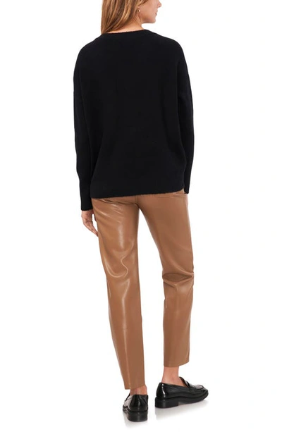 Vince Camuto Drop Shoulder V-neck Sweater In Rich Black