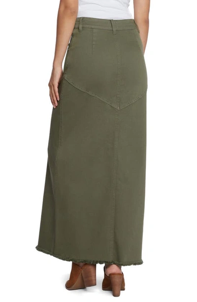 Wash Lab Denim Pieced Denim Maxi Skirt In Dusty Green