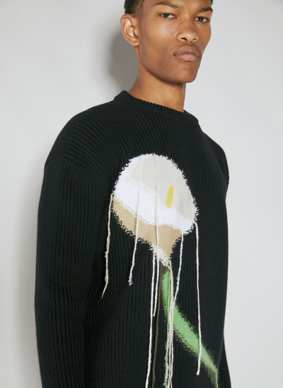 Shop Lanvin Intarsia Wool Knit Sweater In Black