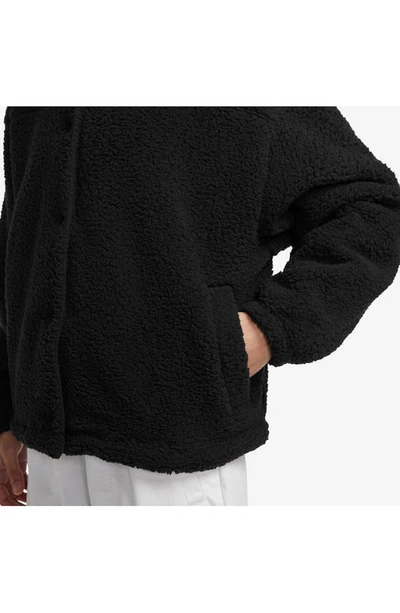 Shop Nike High Pile Fleece Jacket In Black/ Sail