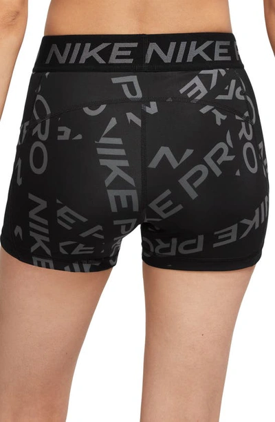 Shop Nike Pro Dri-fit 3-inch Training Shorts In Black/ Black/ Iron Grey/ White