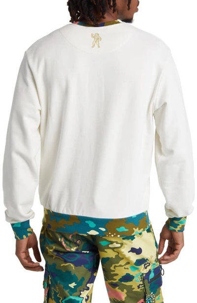 Shop Billionaire Boys Club Formation Embroidered Camo Crewneck Sweatshirt In Gardenia