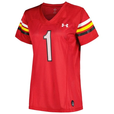 Shop Under Armour #1 Red Maryland Terrapins Replica Football Jersey