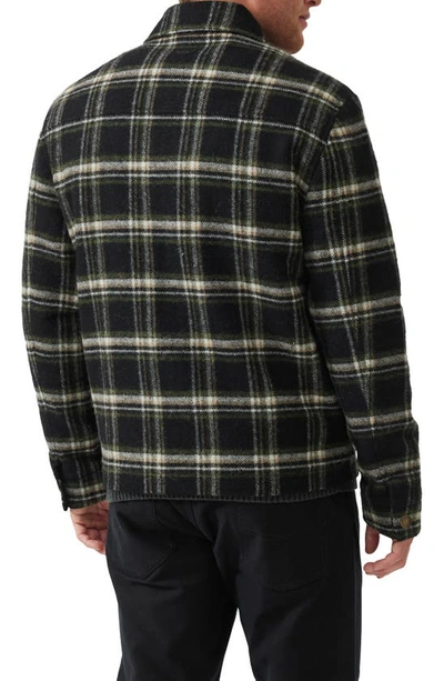 Shop Rodd & Gunn Iverness Plaid Wool Blend Zip-up Shirt Jacket In Onyx