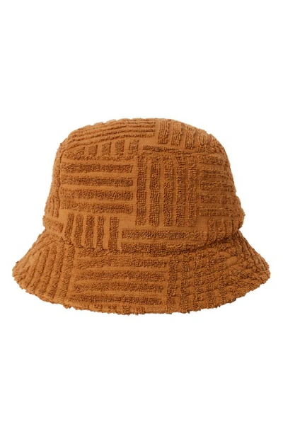 O'neill Piper Cotton Terry Cloth Bucket Hat In Rustic Brown