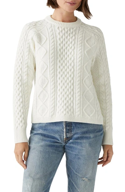 Shop Michael Stars Adina Cable Stitch Sweater In Ivory
