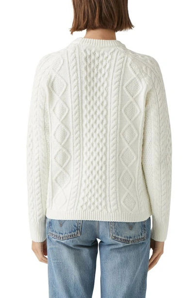 Shop Michael Stars Adina Cable Stitch Sweater In Ivory