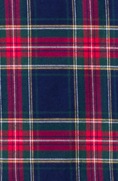 Petite Plume Windsor Tartan Flannel Pajama Set In Navy