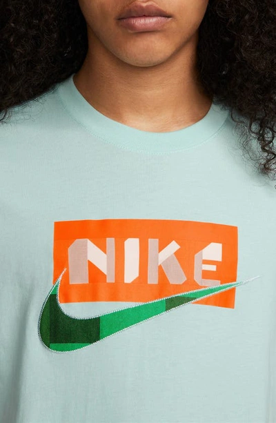 Shop Nike Swoosh Appliqué Graphic T-shirt In Jade Ice