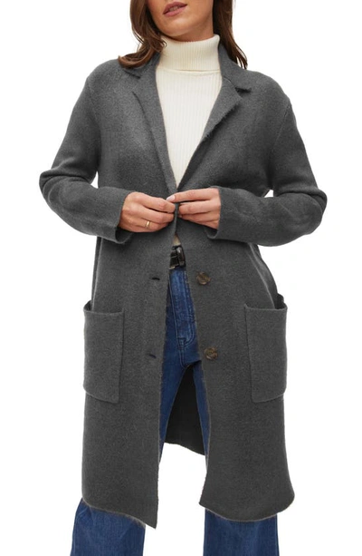 Michael Stars Sumi Knit Cardigan Coat In Charcoal