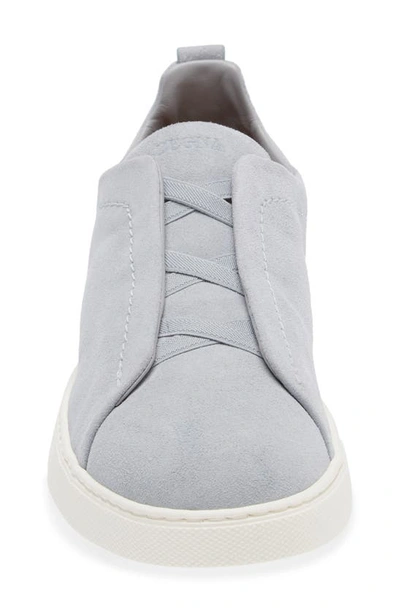 Shop Zegna Triple Strap Slip-on Sneaker In Baby Blue