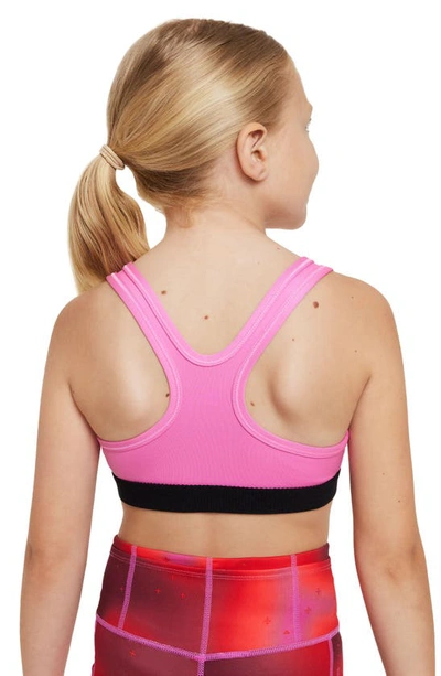 Shop Nike Dri-fit Swoosh Sports Bra In Playful Pink/ Black/ White
