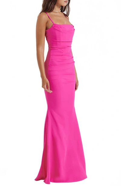 Shop House Of Cb Milena Jersey Corset Maxi Dress In Hot Pink