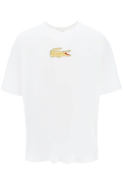 Shop Comme Des Garçons Shirt Lacoste Golden Crocodile T Shirt In White