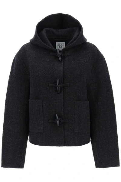 Shop Totême Short Duffle Jacket In Grey