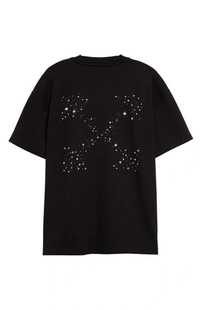 Shop Off-white Bling Stars Arrow Cotton T-shirt In Black White