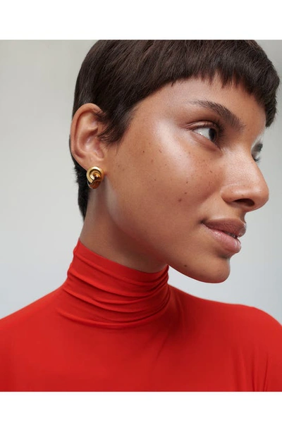 Shop Monica Vinader X Kate Young Tiger's Eye Link Stud Earrings In 18k Gold Vermeil