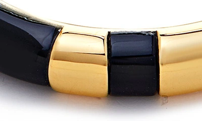 Monica Vinader Gold Kate Young Gemstone Medium Hoop Earrings Black Onyx In 18k Gold Vermeil