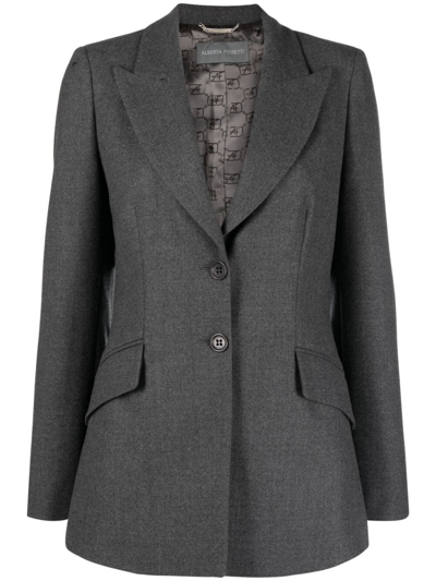 Shop Alberta Ferretti Slim Fit Blazer In Grey