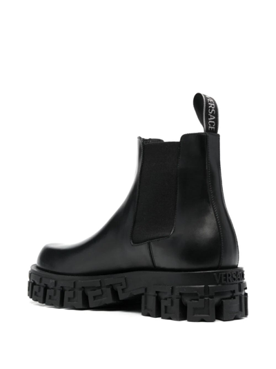 Shop Versace Booties Calf Leather In Black