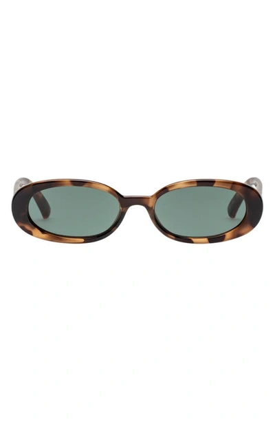 Shop Le Specs Outta Love 51mm Oval Sunglasses In Tort / Green Mono