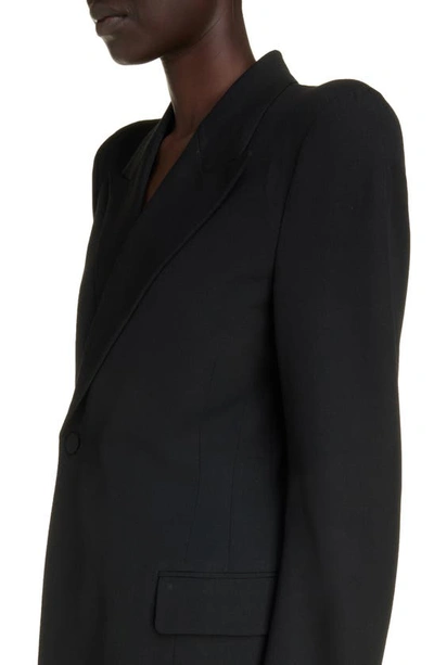 Shop Balenciaga Round Shoulder Wool Blazer In Black