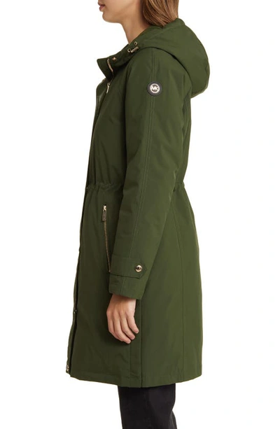Shop Michael Michael Kors Water Resistant Quilted Coat In Jade