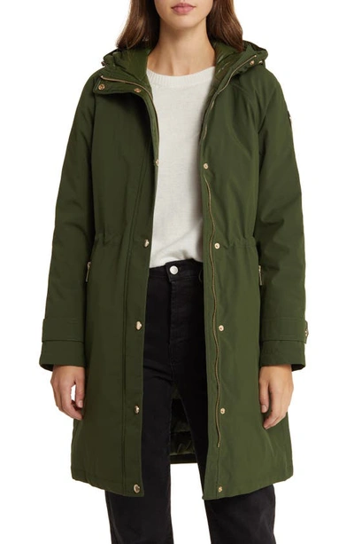 Shop Michael Michael Kors Water Resistant Quilted Coat In Jade