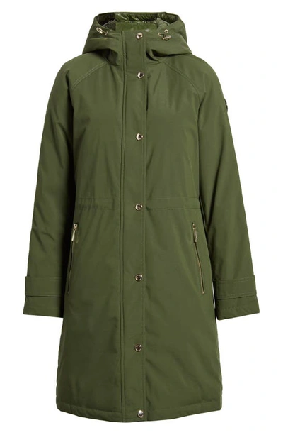 Shop Michael Michael Kors Water Resistant Quilted Coat In Jade