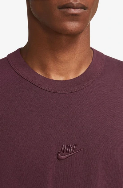 Shop Nike Premium Essential Cotton T-shirt In Night Maroon