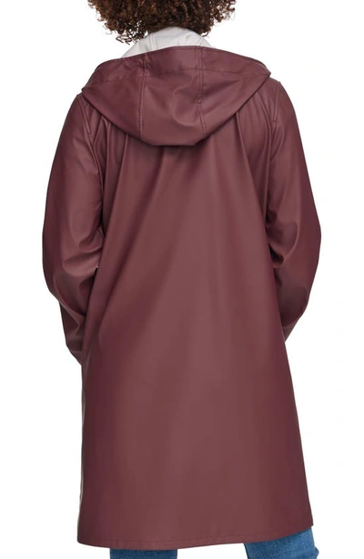 Levi's Water Resistant Hooded Long Rain Jacket In Decadent Chocolate