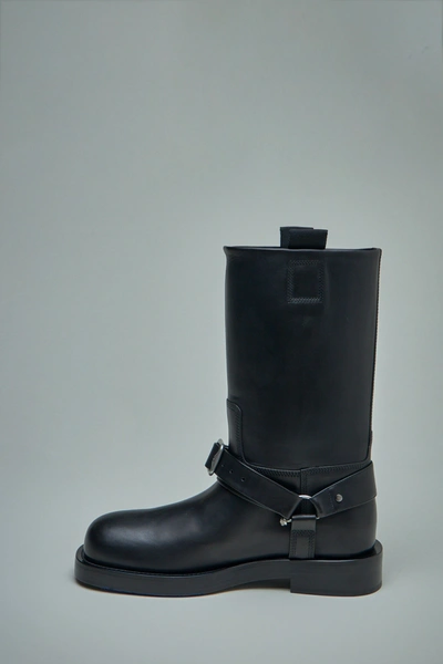 Shop Burberry Leather Saddle Tall Boots