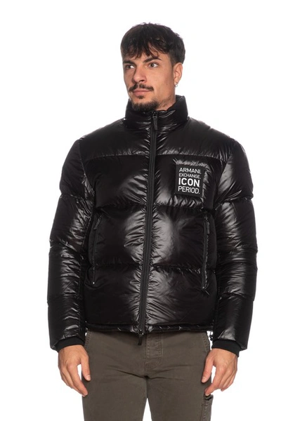 Shop Armani Exchange Black Padded Jacket