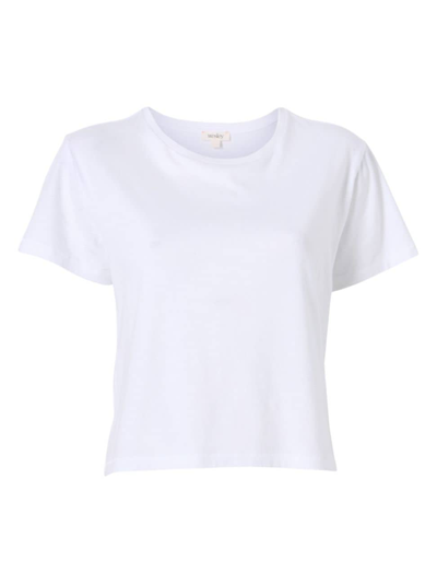 Shop Bandier Women's Wesley Bowery Boxy Weekend Cotton Crop Tee In White