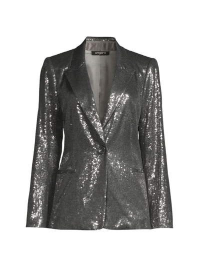 Shop Ungaro Women's Ariana Sequined Jacket In Pewter
