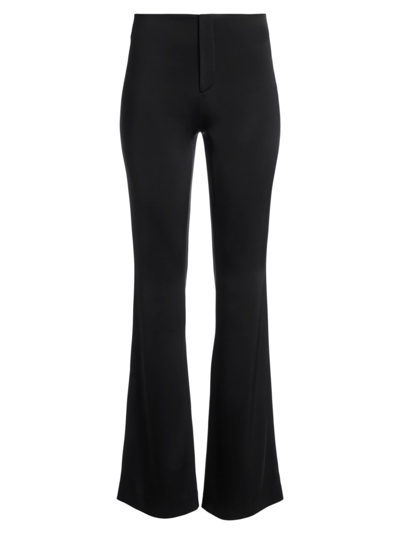 Shop Alice And Olivia Women's Teeny Satin Bootcut Pants In Black