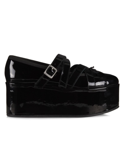 Shop Comme Des Garçons Women's  X Repetto Patent Leather Platforms In Black