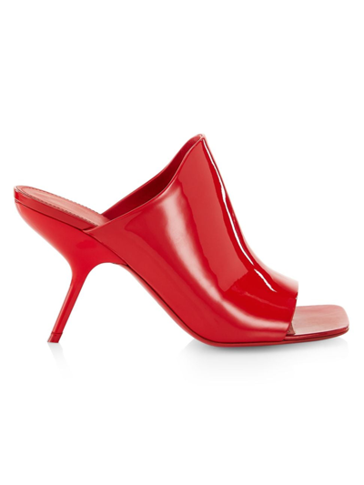 Shop Ferragamo Women's Era 85mm Patent Leather Mules In Red