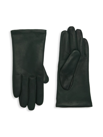 Shop Vince Women's Short Classic Nappa Gloves In Hunter Green
