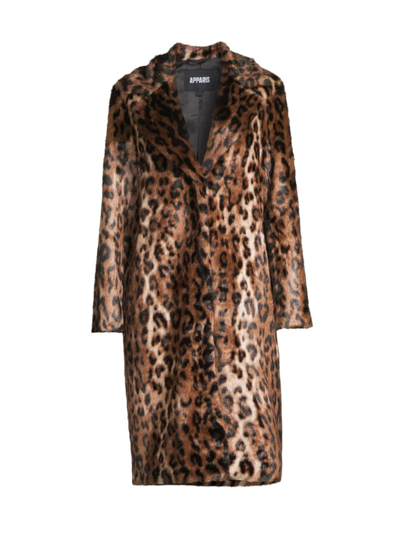 Shop Apparis Women's Tikka Faux Leopard Coat
