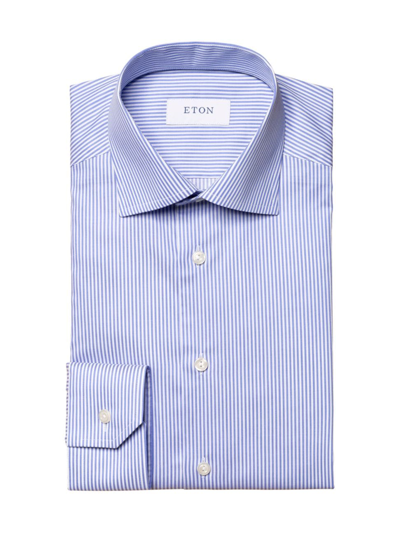 Shop Eton Men's Contemporary Fit Bengal Stripe Shirt In Blue