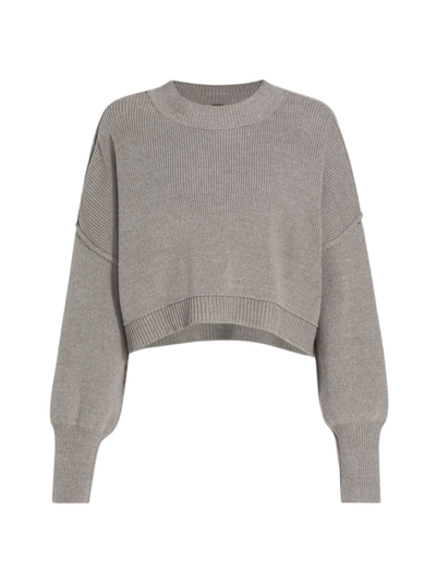 Shop Free People Women's Easy Street Cropped Sweater In Heather Grey
