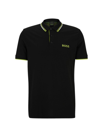 Shop Hugo Boss Men's Paddy Pro Polo Shirt In Black Green