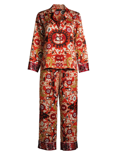 Shop Natori Women's Palazzo Two-piece Pajama Set In Amber Espresso Combo